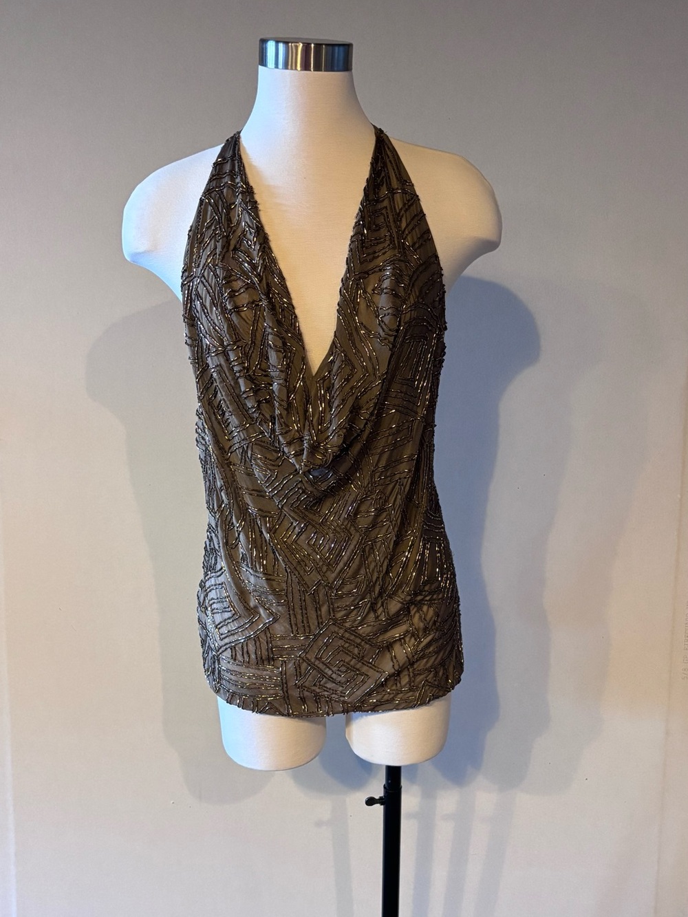 Ralph Lauren Embellished Racerback Camisole - Taupe - Picture 3 of 5